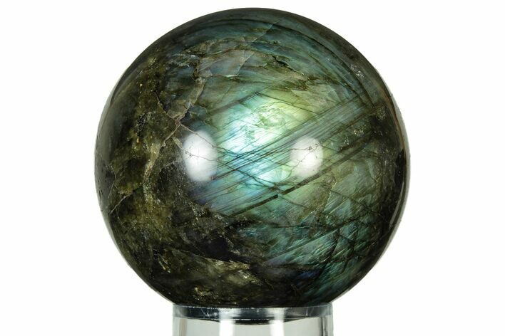 Flashy, Polished Labradorite Sphere - Great Color Play #232437